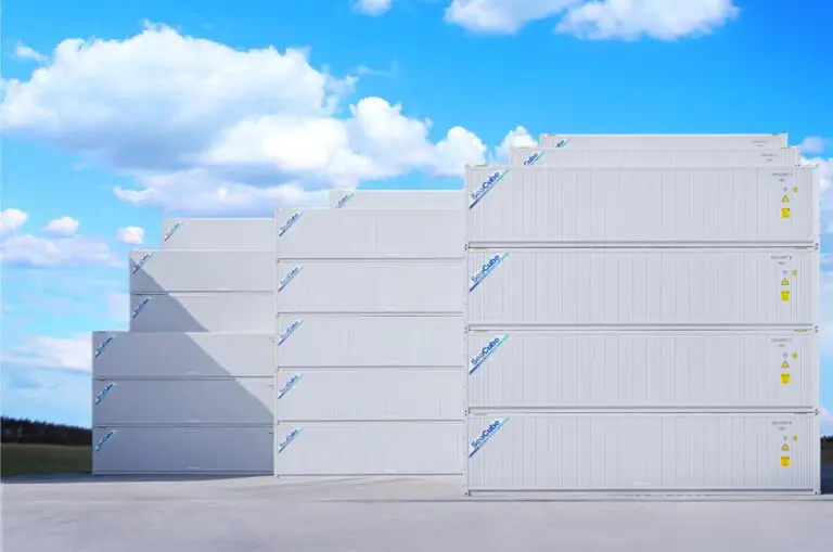 Containers stacked